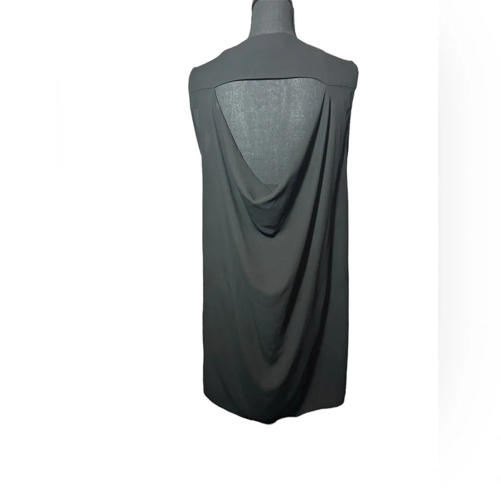 BCBG Jena Black Sleeveless Ruffle Front Open Back Cocktail Party Dress Sz M - Picture 5 of 9